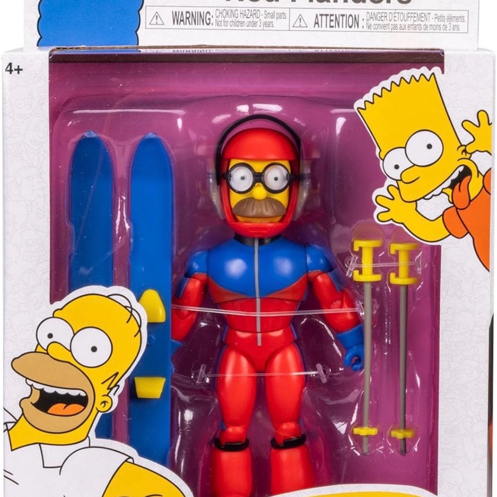 The Simpsons Action Figures 5-Inch SS Flanders with Ski Poles and Skis